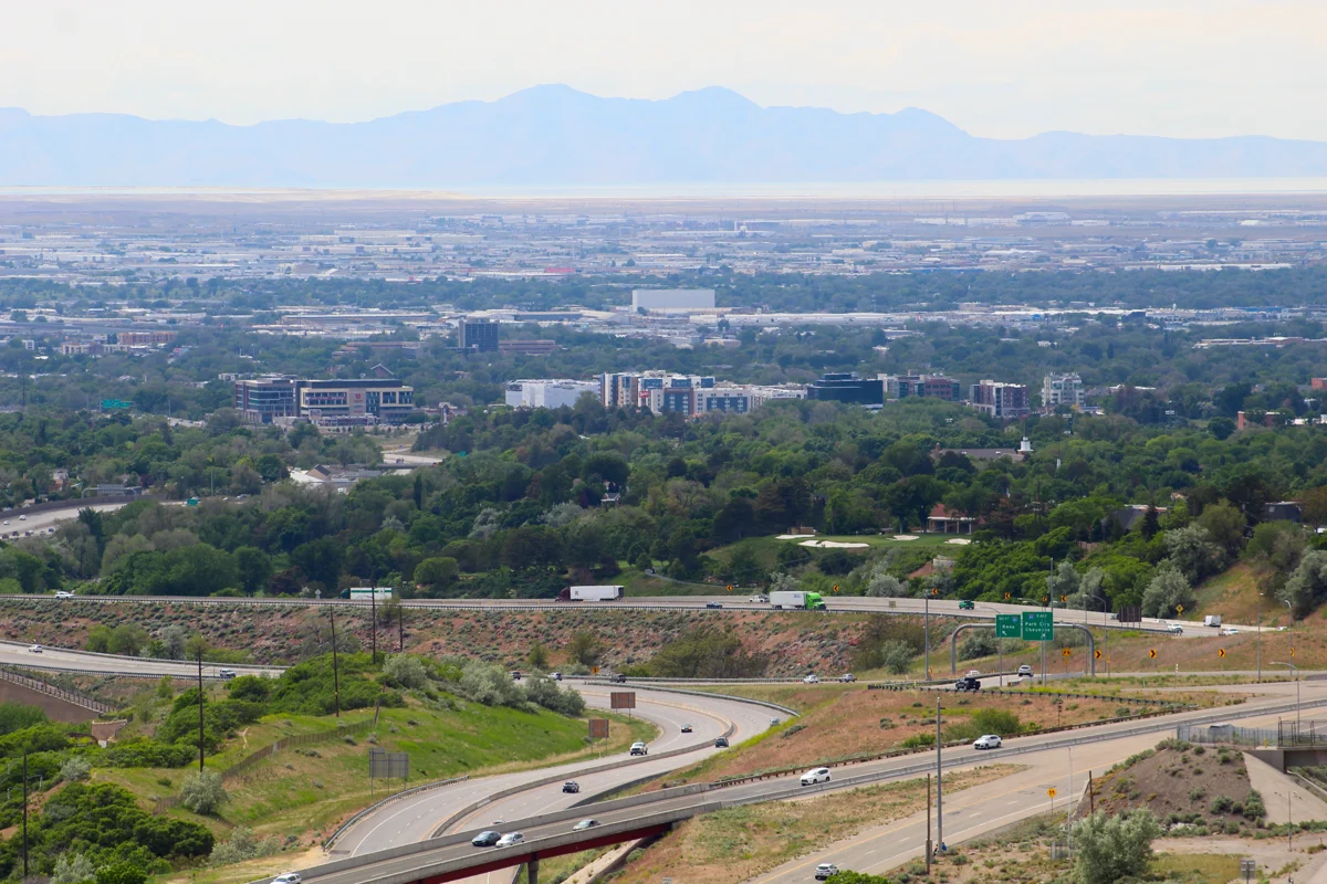 Central Sugar House seen from the Grandeur Peak trail, May 21, 2020