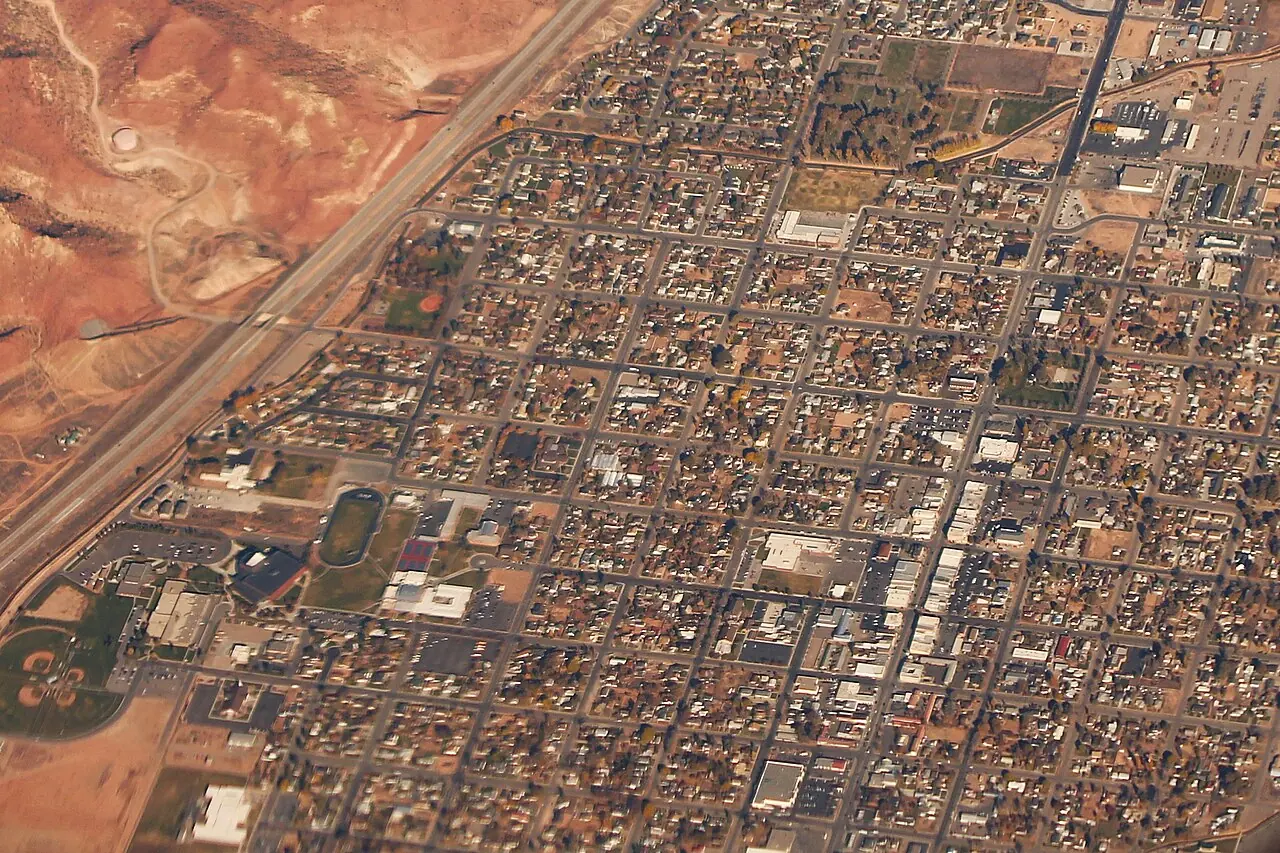 An aerial view of the Richfield street grid