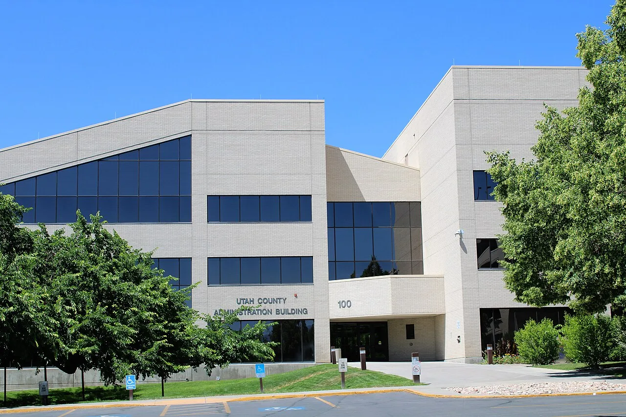 The Utah County Administration Building in downtown Provo