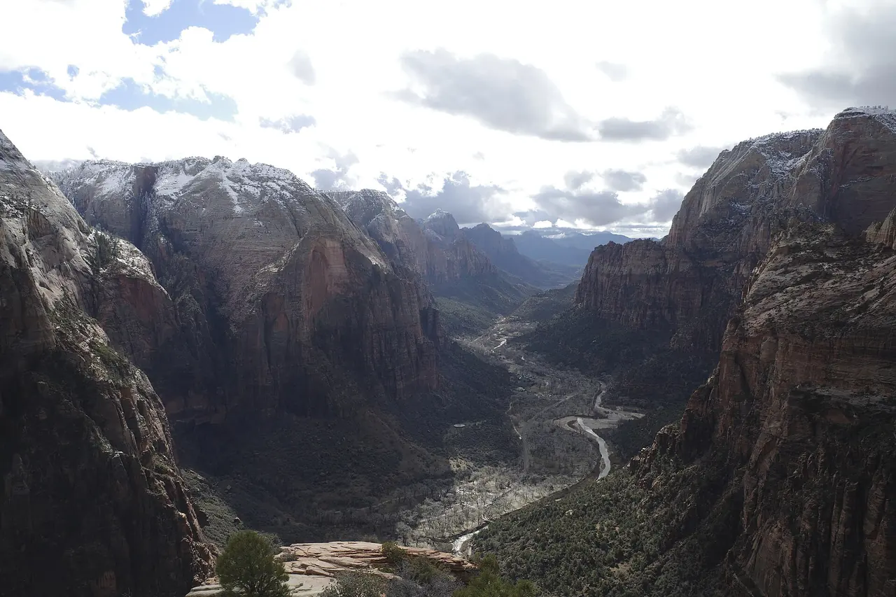 Zion Canyon seen from the summit of Angels Landing in Zion National Park