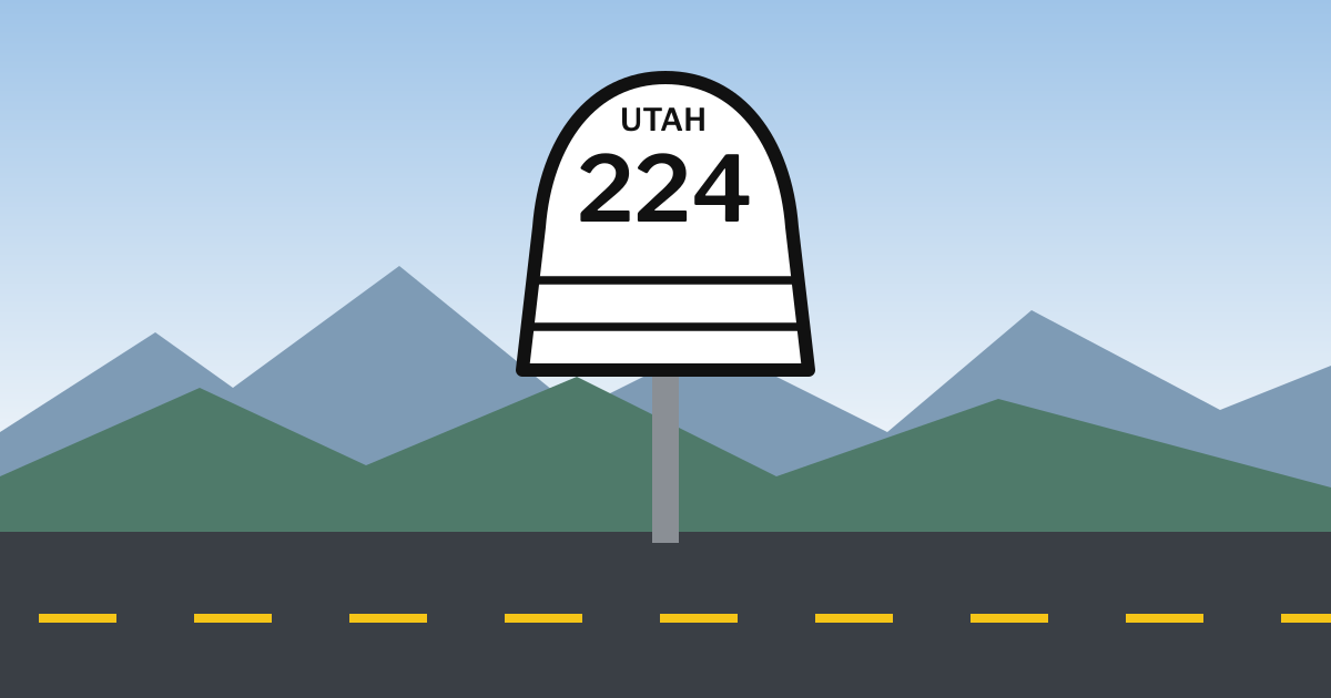 Utah state route sign: SR-224