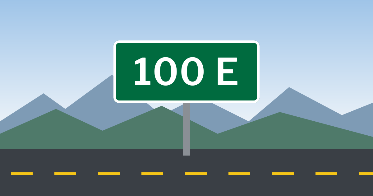 Street sign: 100 E